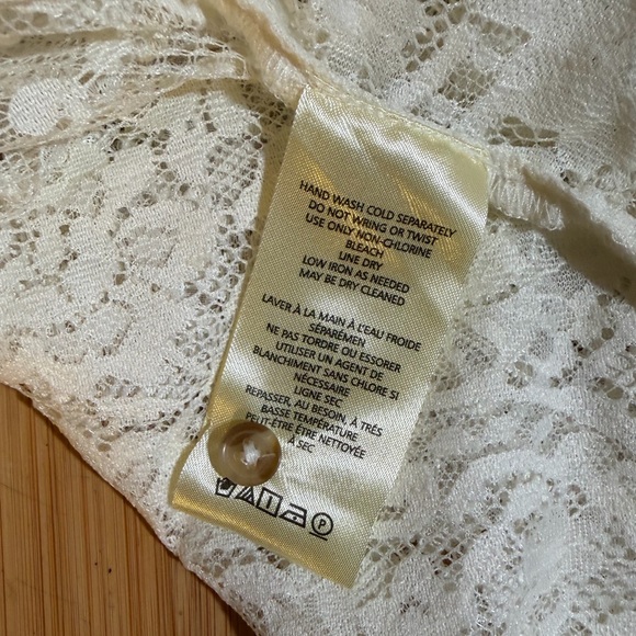 Anthropologie Ethereal Dainty Ditsy Floral Victorian Lace Cottage Blouse Size S - Picture 10 of 16